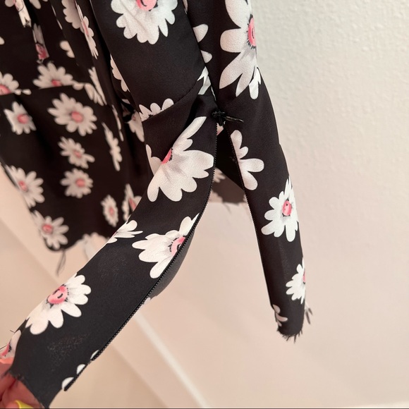 Balenciaga top floral print tie neck M - Picture 5 of 8